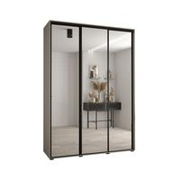 SCHWEBETÜRENSCHRANK 235,2/180/45 3-türig - Kaschmir/Schwarz, Holz/Metall (180/235.2/45cm) - MÖBEL KRYSPOL