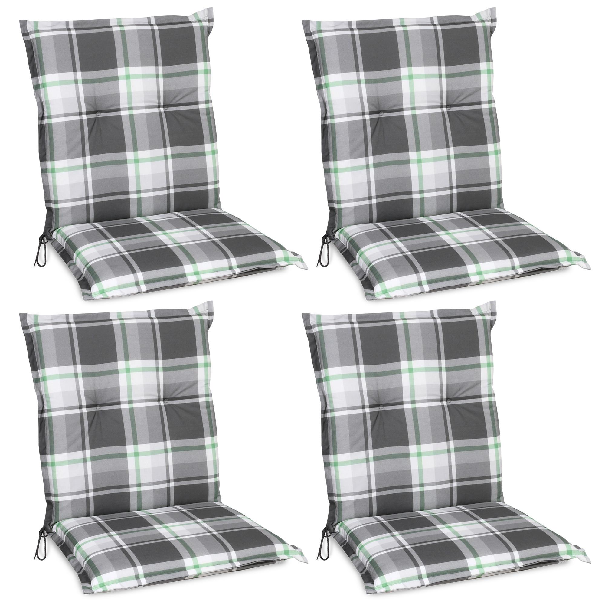 NIEDERLEHNERAUFLAGE Sunny BK 100/50/6cm Mintgrün-Kariert 4tlg - Mintgrün, Textil (50/6/100cm) - Beautissu 