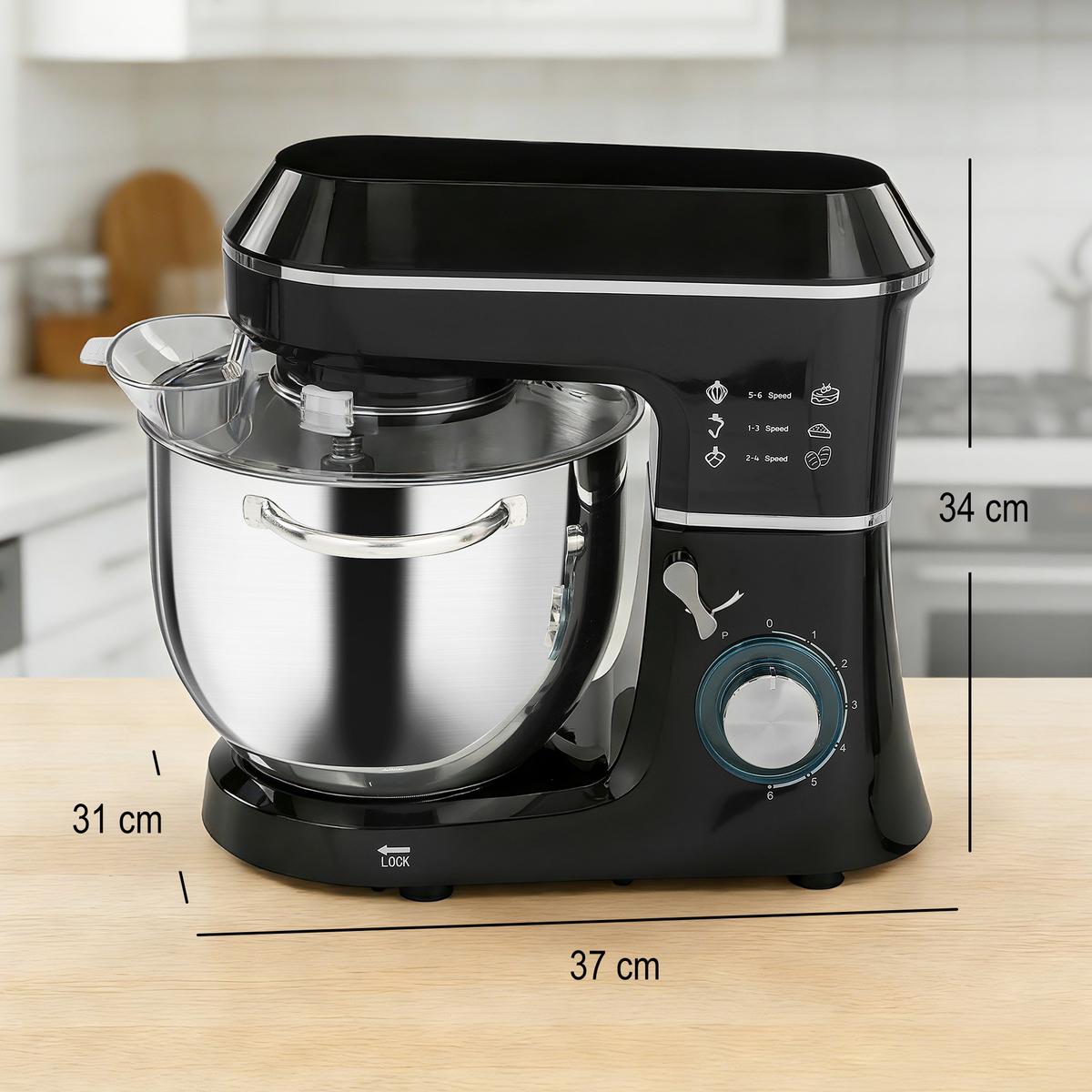 STANDMIXER Aluminium Edelstahl Schwarz - Schwarz, Metall (31/34/37cm) - HOMCOM