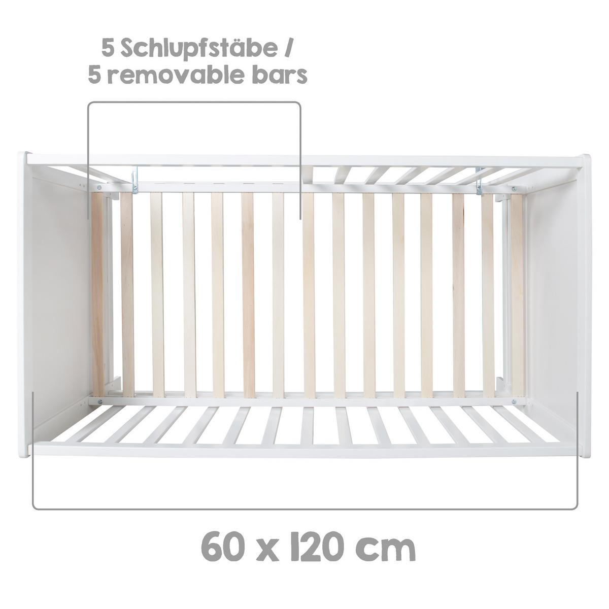 KINDERZIMMERSET 3-tlg roba Style grau - Weiß, Holzwerkstoff (66/76/123cm) - Roba