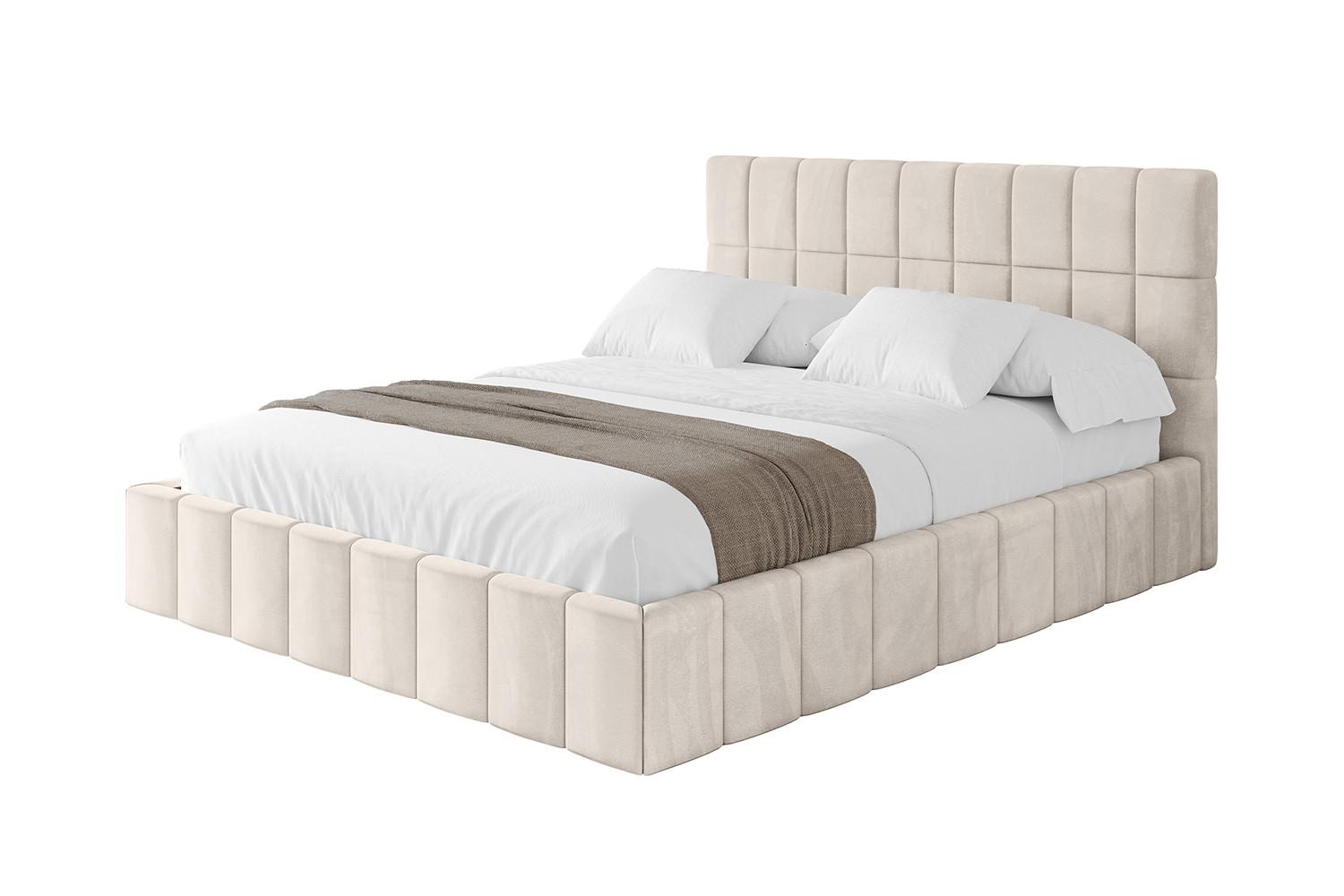 POLSTERBETT mit Bettkasten und Lattenrost, Boxbett ohne Matratze - AMEA 200x200 Beige - Beige, Holzwerkstoff/Textil (200/200cm) - ALTDECOR