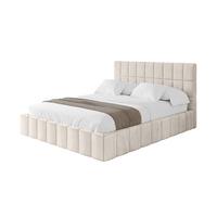 POLSTERBETT mit Bettkasten und Lattenrost, Boxbett ohne Matratze - AMEA 200x200 Beige - Beige, Holzwerkstoff/Textil (200/200cm) - ALTDECOR
