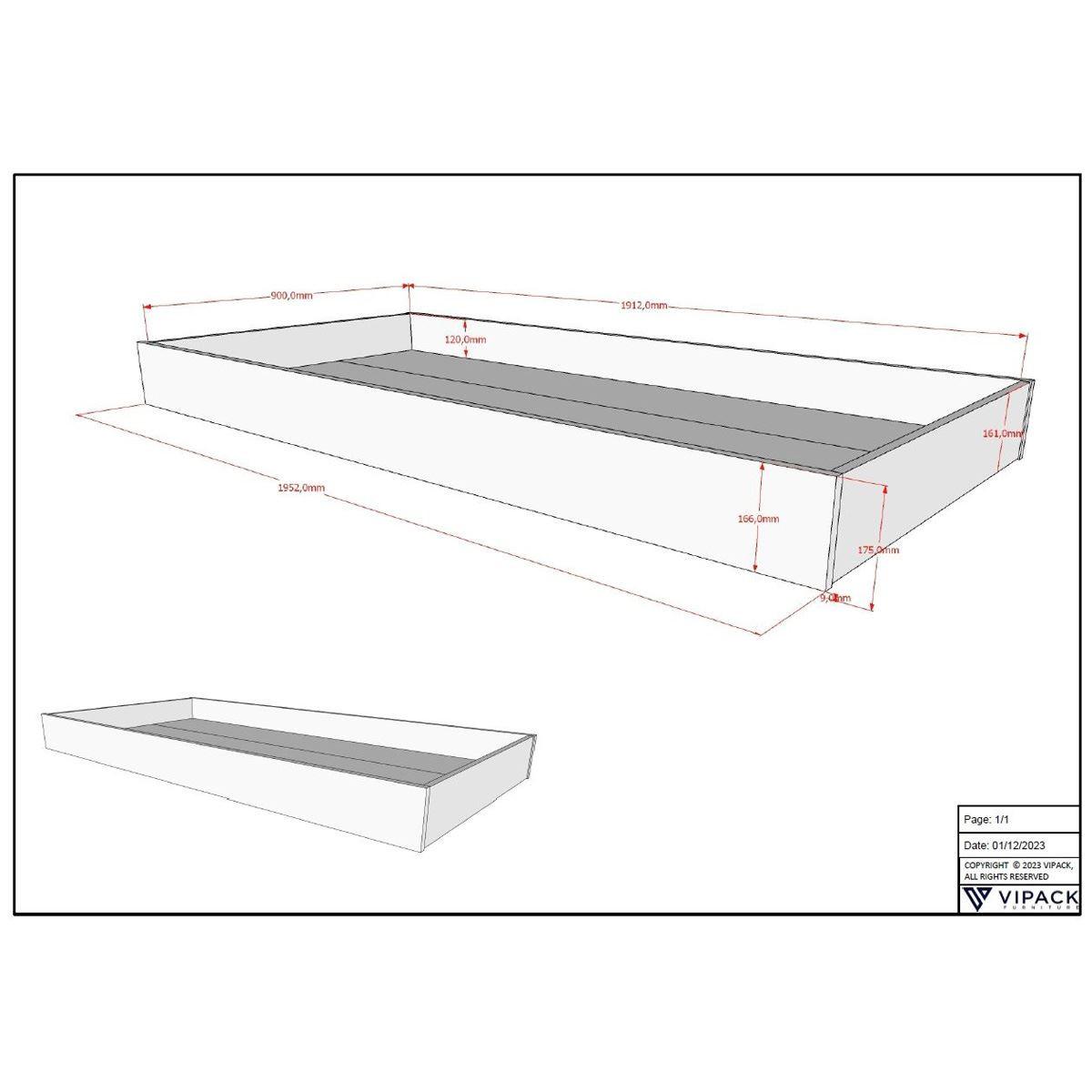 HAUSBETT Kelci 90x200 mit Dach und Textilhimmel Buche massiv natur - Buchefarben, Holz (90/200cm) - 58aufmkessel
