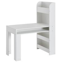 KINDERSCHREIBTISCH – Weiß, 90x50x110 cm, mit Regal, schmal, Stauraum, für Kinderzimmer - Weiß, Holzwerkstoff (90/110/50cm) - KADIMA DESIGN