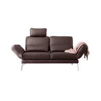 LEDERSOFA HURRICANE Braun Leder - Silberfarben/Braun, Leder (170/87/141cm) - KAWOLA