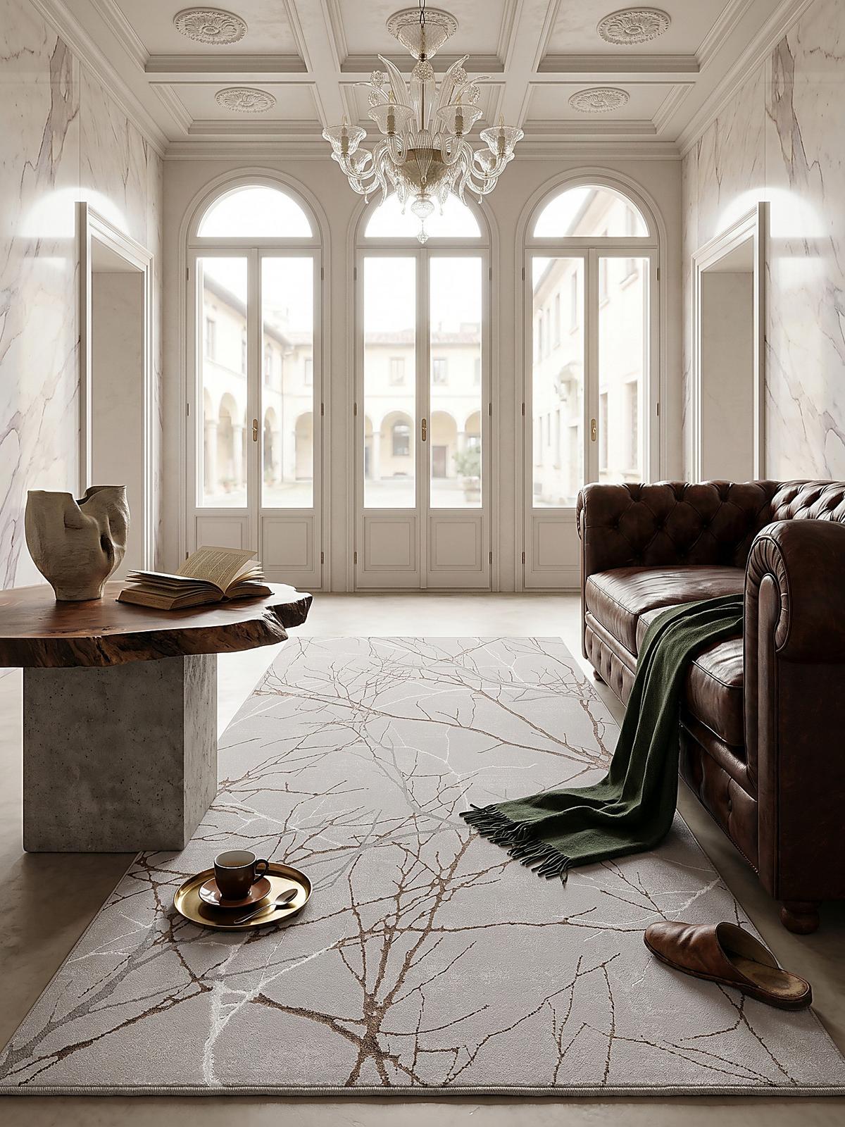 TEPPICHLÄUFER Abstrakt KAVALA Polyester Grau 80 x 150 cm - Grau, Textil (80/150cm) - KADIMA DESIGN