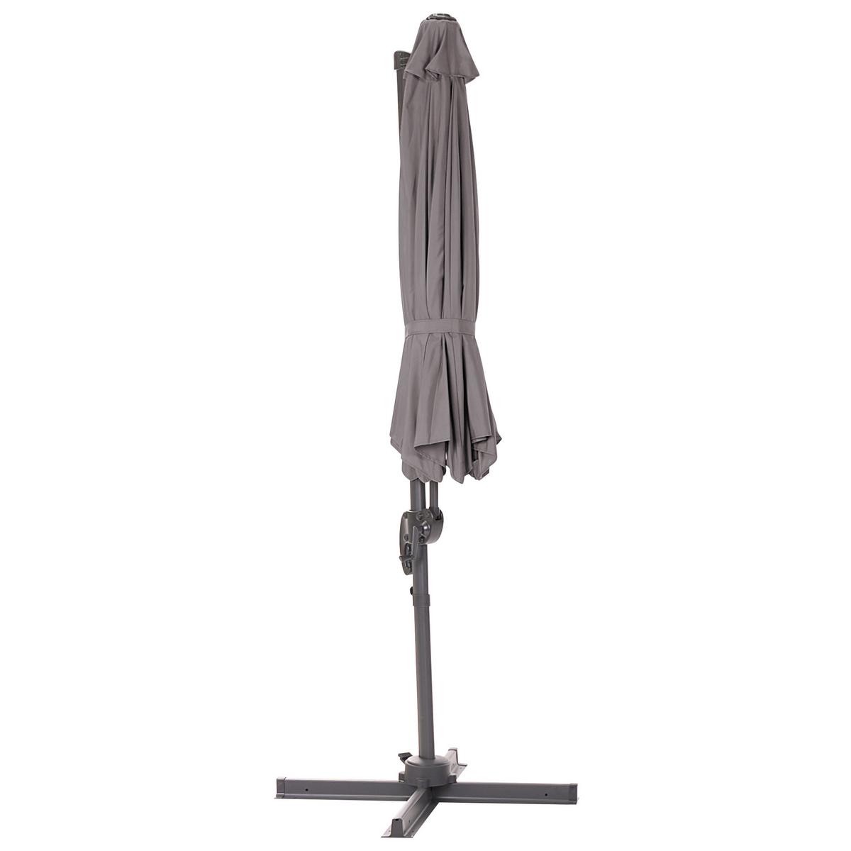 AMPELSCHIRM dunkelgrau 300 cm Savona - Dunkelgrau/Schwarz, Textil (300/300cm) - Beliani