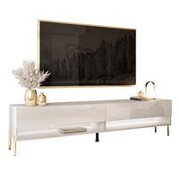 LOWBOARD TV-Schrank CALANTE 180 cm auf geraden goldenen Chrom-Beinen - Beige/Goldfarben, Holzwerkstoff/Metall (180/44/35cm) - Lookway