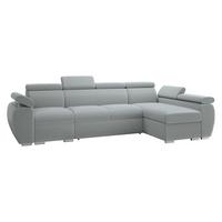 ECKSOFA Boston LCP, Seite: Rechts 1P(65)+2R+LCP - Silberfarben/Hellgrau, Holz/Textil (320/170cm) - MIRJAN24