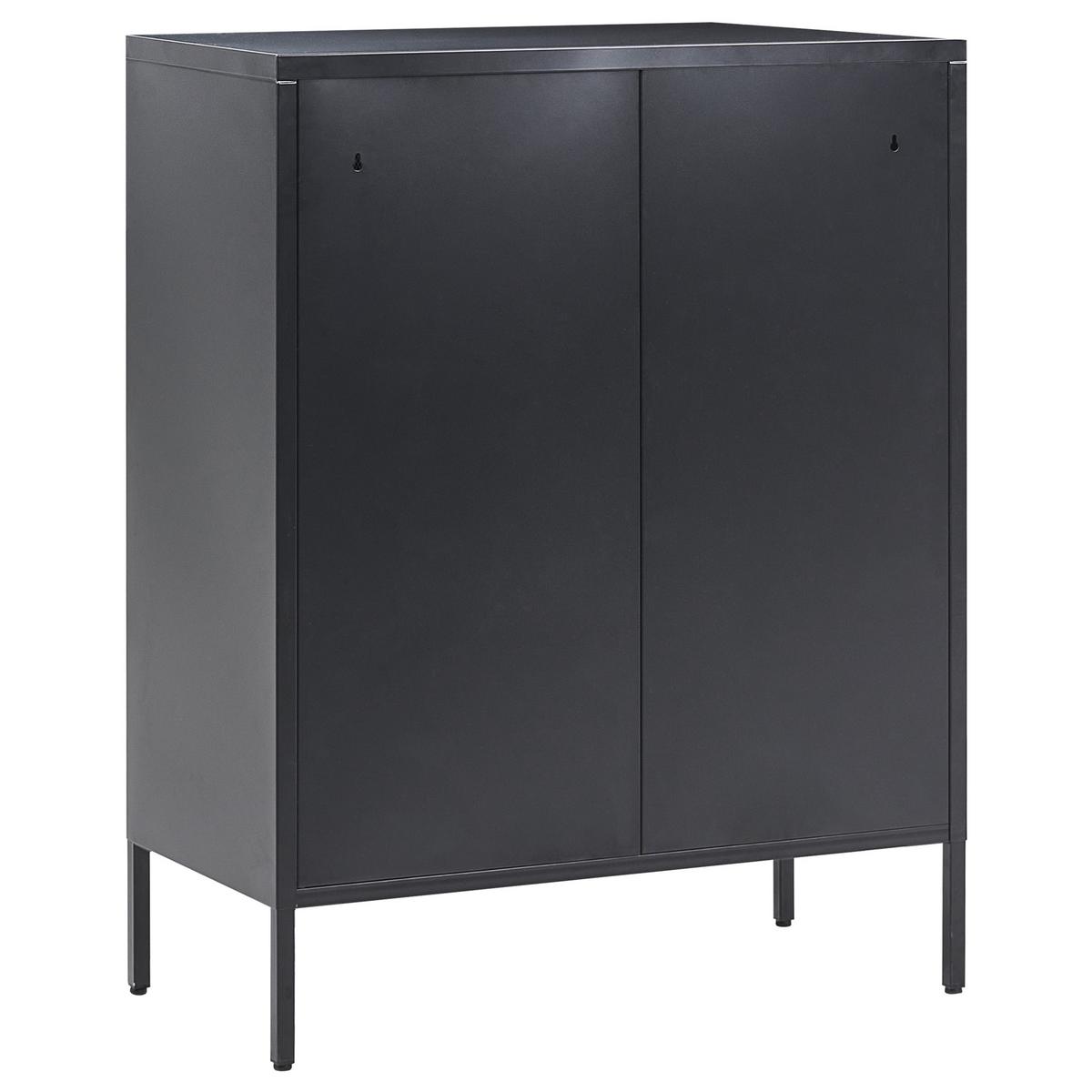 SCHRANK Metall Schwarz Wakatipu - Schwarz, Metall (80/102/40cm) - Beliani