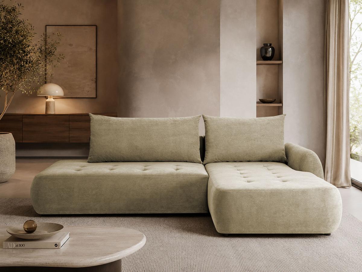 ECKSCHLAFSOFA Bueno I, Seite: Rechts - Beige/Schwarz, Holz/Textil (300/185cm) - MIRJAN24