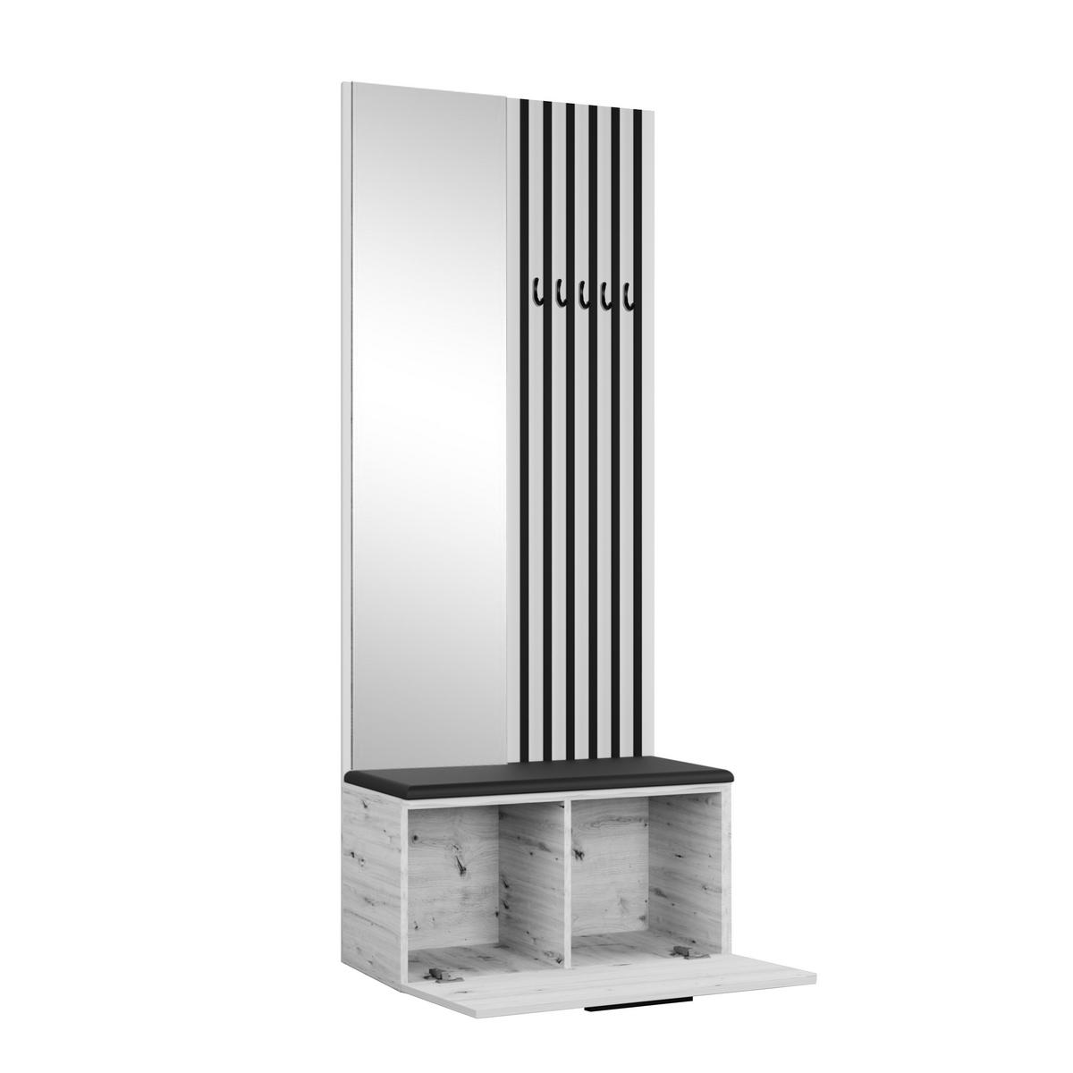 GARDEROBENSCHRANK Rosanno II Grau 80,6/204/40 cm – Modern, mit Spiegel und Kleiderhaken - Grau, Holzwerkstoff/Kunststoff (80.7/204/40cm) - AX Living