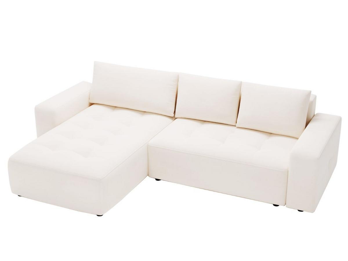 ECKSOFA Portland Creme Links - Creme, Holz/Kunststoff (165/250cm) - Graingold