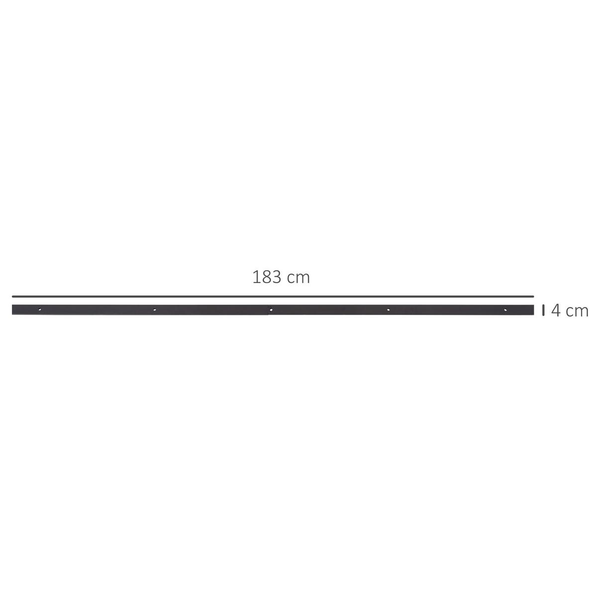 SCHIEBETÜREN-BESCHLAGSATZ, 183 cm Komplett-Set mit Schienen, Dunkelbraun - Braun, Metall (4/0.6/183cm) - HOMCOM