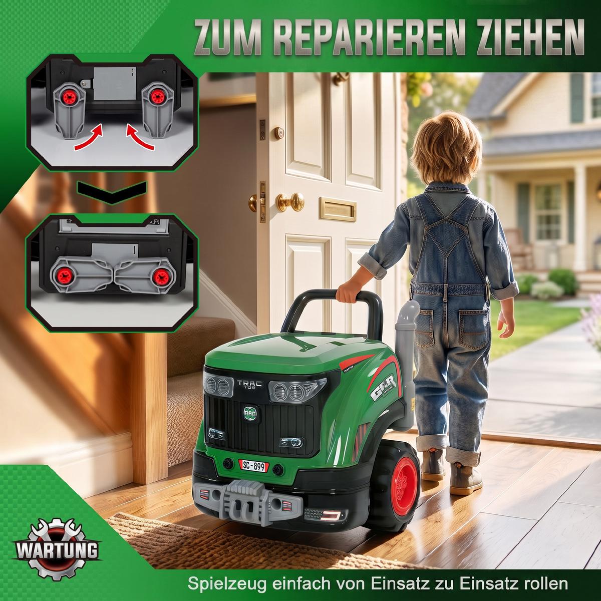 KINDER-MOTORSPIELZEUG Kunststoff Grün - Grün, Kunststoff (42/47/42cm) - AIYAPLAY