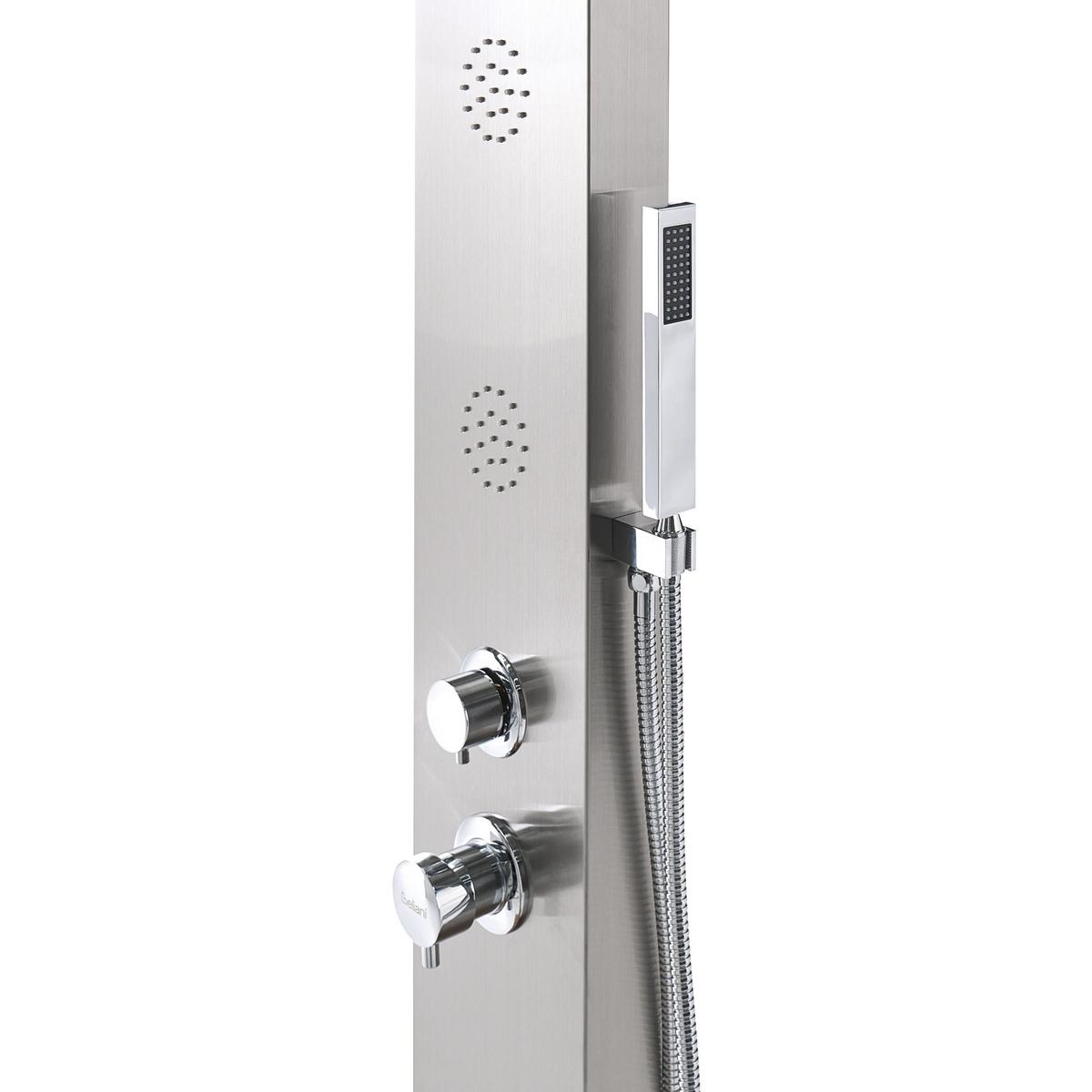 FREISTEHENDE Gartendusche Silber Surama - Hellbraun/Silberfarben, Metall (110/217/75cm) - Beliani