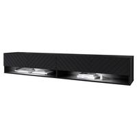 TV-LOWBOARD A180 MDF mit RGB LED Beleuchtung - Graphitfarben/Schwarz, Holzwerkstoff/Kunststoff (180/30/33cm) - MIRJAN24