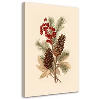 WANDBILD weihnachtsbaumschmuck - Beige, Textil (40/60cm) - Feeby