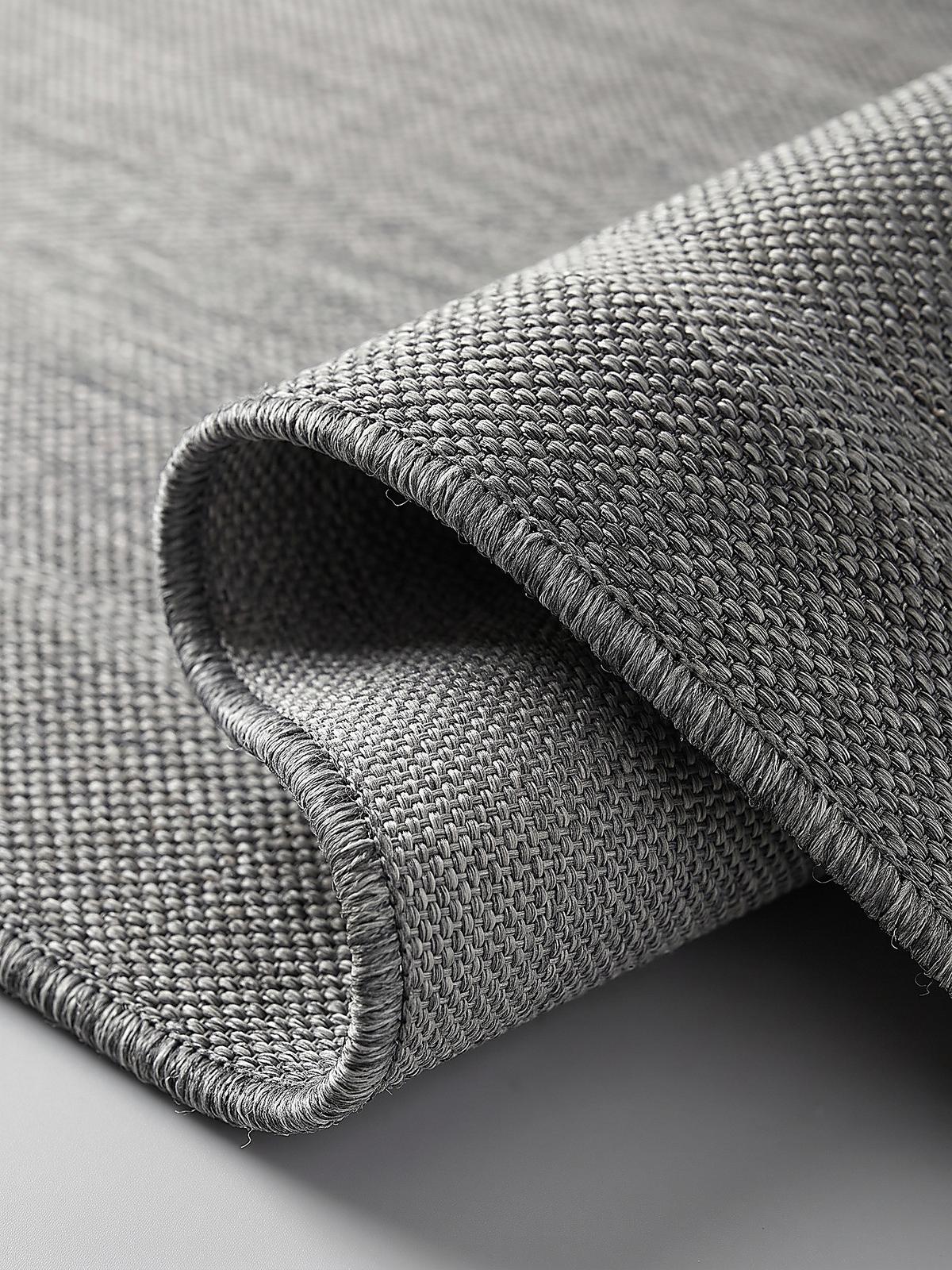 TEPPICHLÄUFER Bordüre BORNO Polypropylen Anthrazit 80 x 200 cm - Anthrazit, Textil (80/200cm) - KADIMA DESIGN