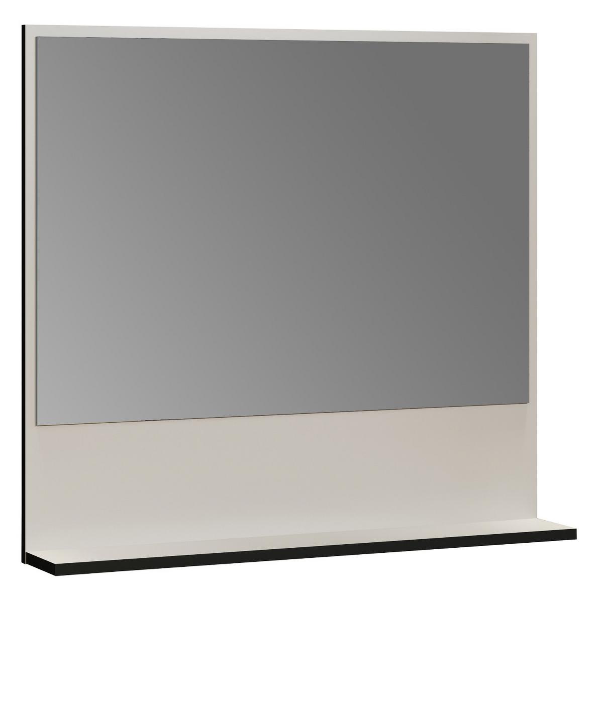 BADSPIEGEL Kaschmir, grau 80 cm, Badezimmer Spiegel mit Ablage - Kaschmir/Grau, Glas/Holzwerkstoff (80/74/14cm) - Top.Furn