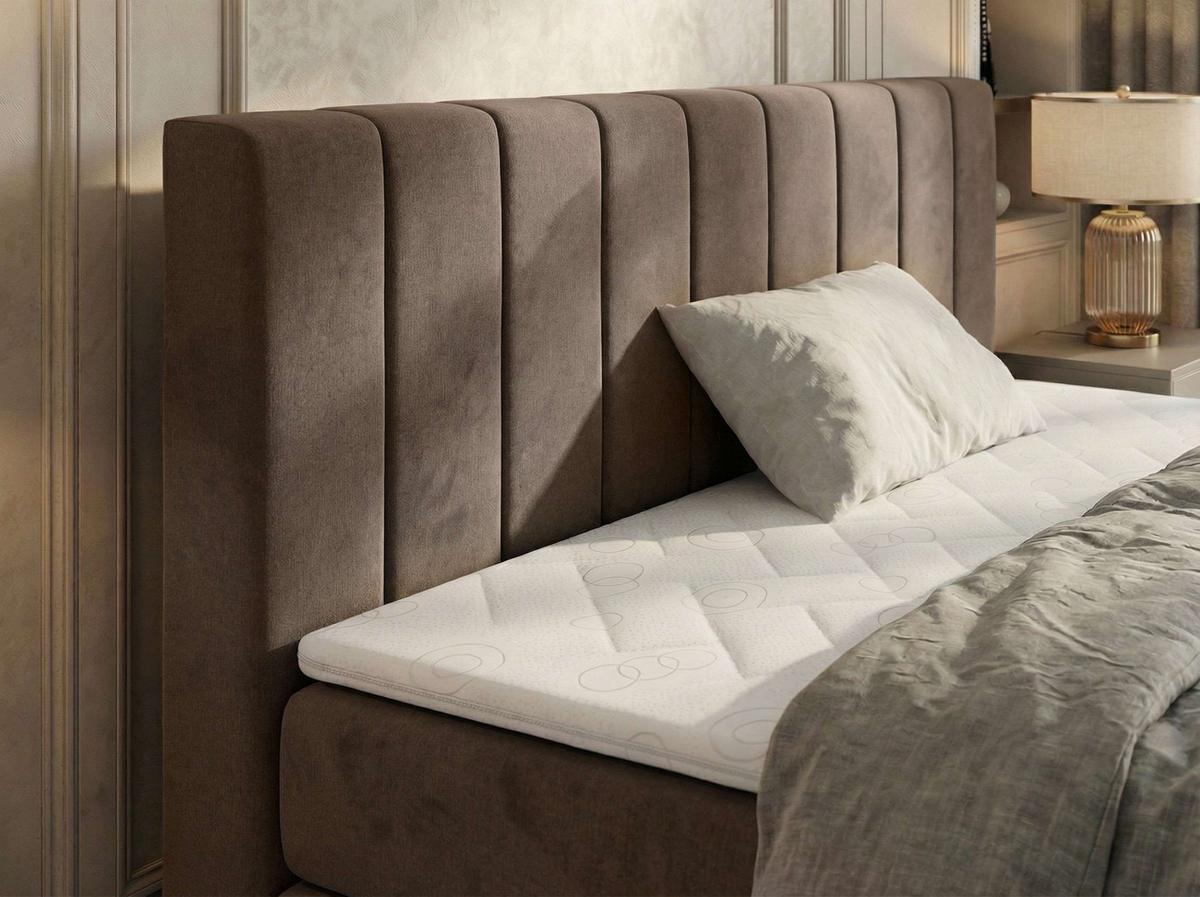 BOXSPRINGBETT ALVER KING DUO 180/200 - Braun Velvet - H4 - Braun, Textil (180/200cm) - MKS