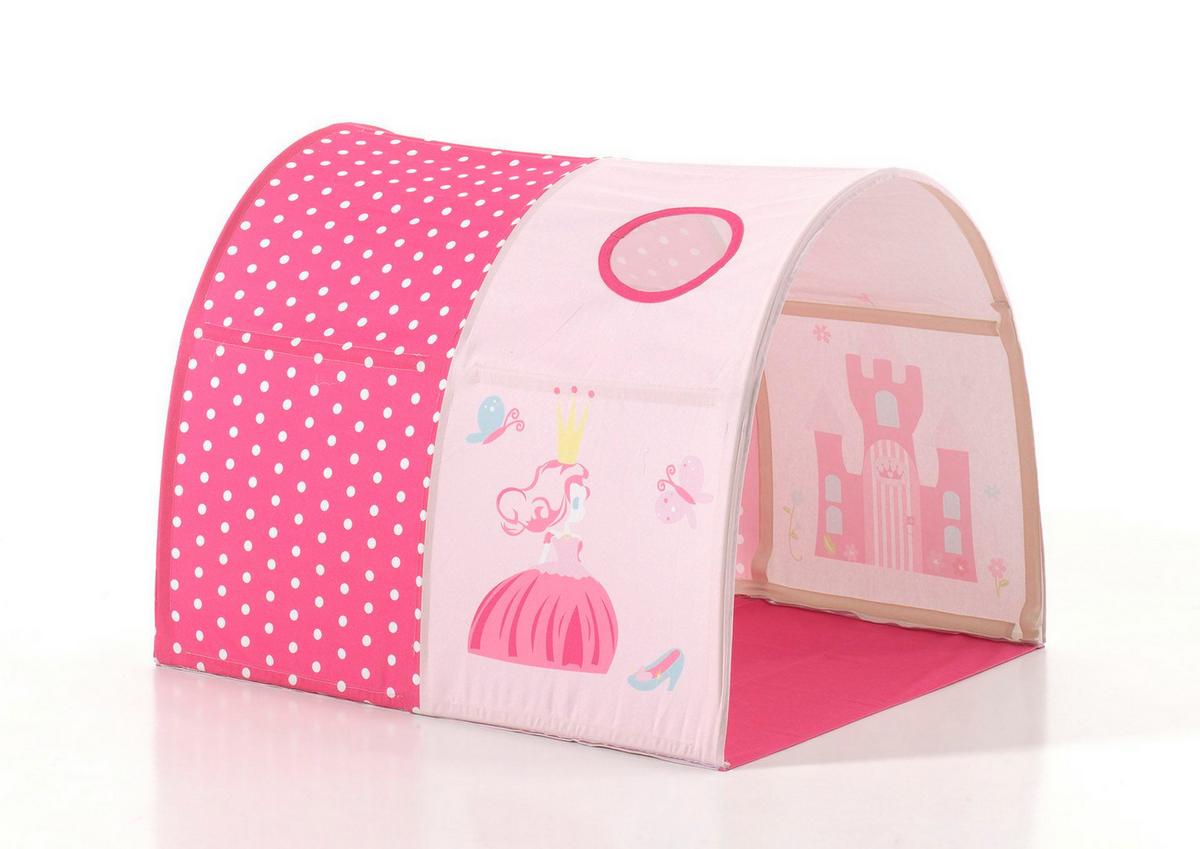 HALBHOHES BETT Kelci 90x200 Textilset Princess mit Tunnel Buche massiv - Buchefarben, Holz (90/200cm) - 58aufmkessel