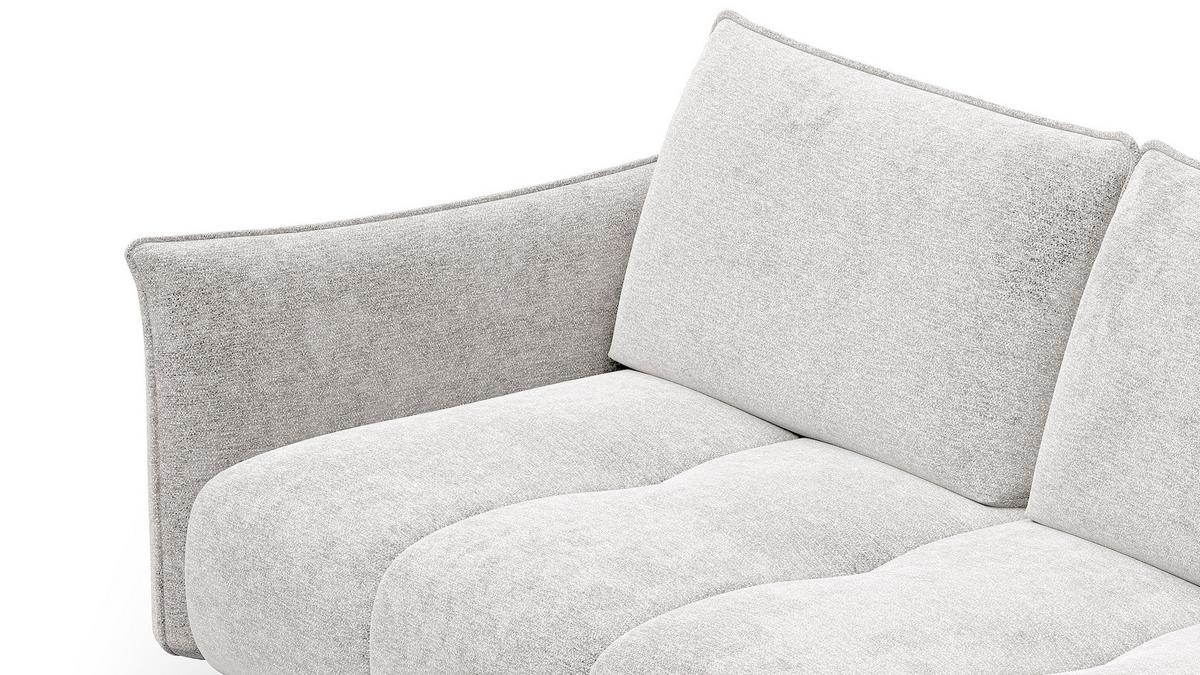 SOFA AERA 2,5-Sitzer, ecru - Ecru/Schwarz, Holz/Textil (187/89/96cm) - Wozimo