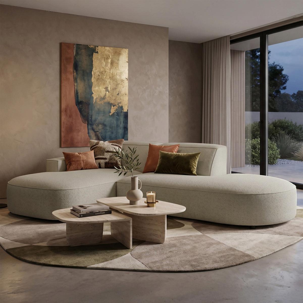 ECKSOFA Sallmo L-Form, 3-Sitzer, links 276 cm - Taupe/Schwarz, Kunststoff/Textil (276/166cm) - Selsey