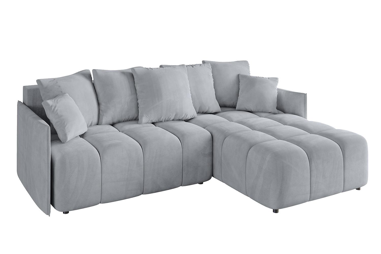 ECKSOFA Ottomane rechts LONLI-L 251x189x68 Titanfarben Velours - Titanfarben, Holzwerkstoff/Kunststoff (189/251cm) - ALTDECOR
