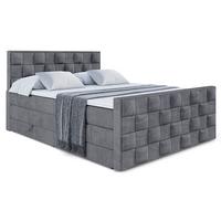 BOXSPRINGBETT ZAFIRA KING - 160 x 200 - H3/H4 - Dunkelgrau - Dunkelgrau, Holzwerkstoff (160/200cm) - ALTDECOR
