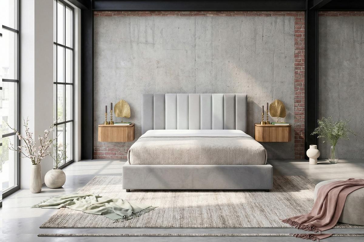POLSTERBETT CATTURA Grau Velvet - Grau, Textil (160/200cm) - KAWOLA