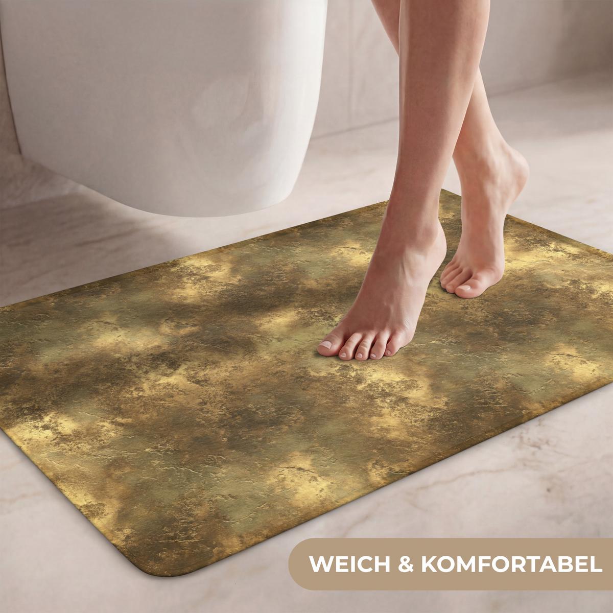 WC-VORLEGER Antik - Metallic-Look - Gold Toilettenteppich 80x50 cm - Goldfarben, Textil (80/1cm) - OnlyWow