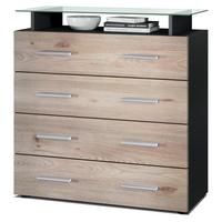 KOMMODE Pavos Eiche Nordic - Silbereichenfarben, Holzwerkstoff (76/81/35cm) - Vladon