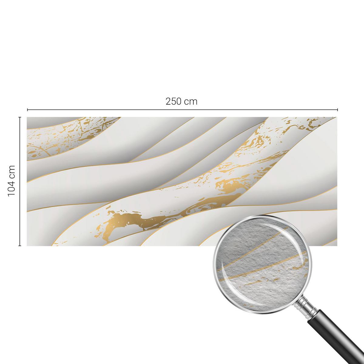 FOTOTAPETE 250x104 cm - Dynamische Muster - Weiß, Textil (250/104cm) - Wallfluent