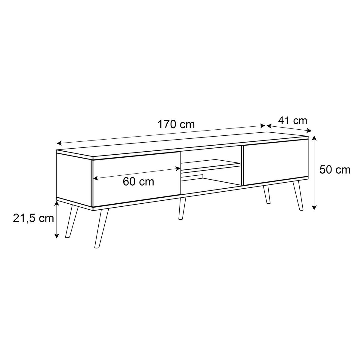 RTV Schrank HARMONY 170 cm Weiß - Weiß, Holzwerkstoff (170/50/41cm) - Lookway