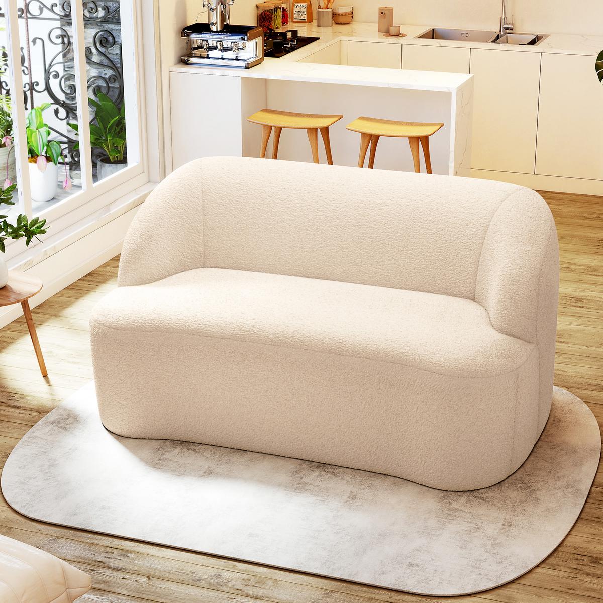 SOFA Nythven 142/85/74cm - Beige, Textil (85/74/142cm) - ZMH