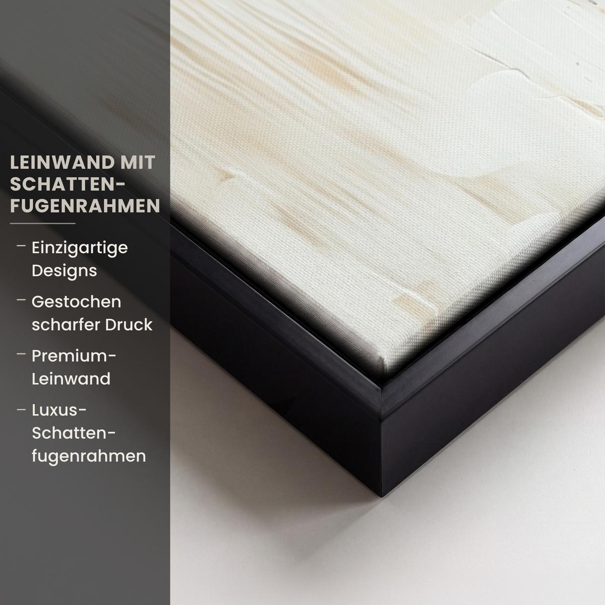 LEINWAND Bilder mit Rahmen - Abstrakt - Liebe - Schwarz und weiß - Modern - 80x60 - Schwarz, Textil (80/60cm) - MuchoWow