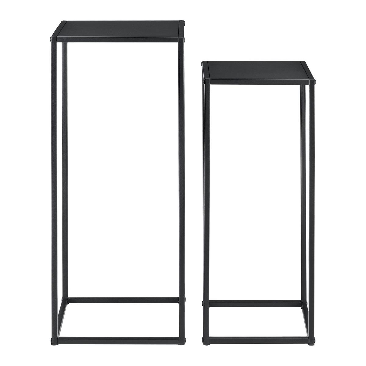 BEISTELLTISCH Barbaricina 2er Set - Schwarz, Metall (30/30/70cm) - [en.casa]