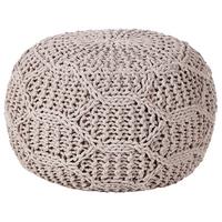 POUF Makramee Baumwolle Taupe Triman - Taupe, Textil (50/35/50cm) - Beliani