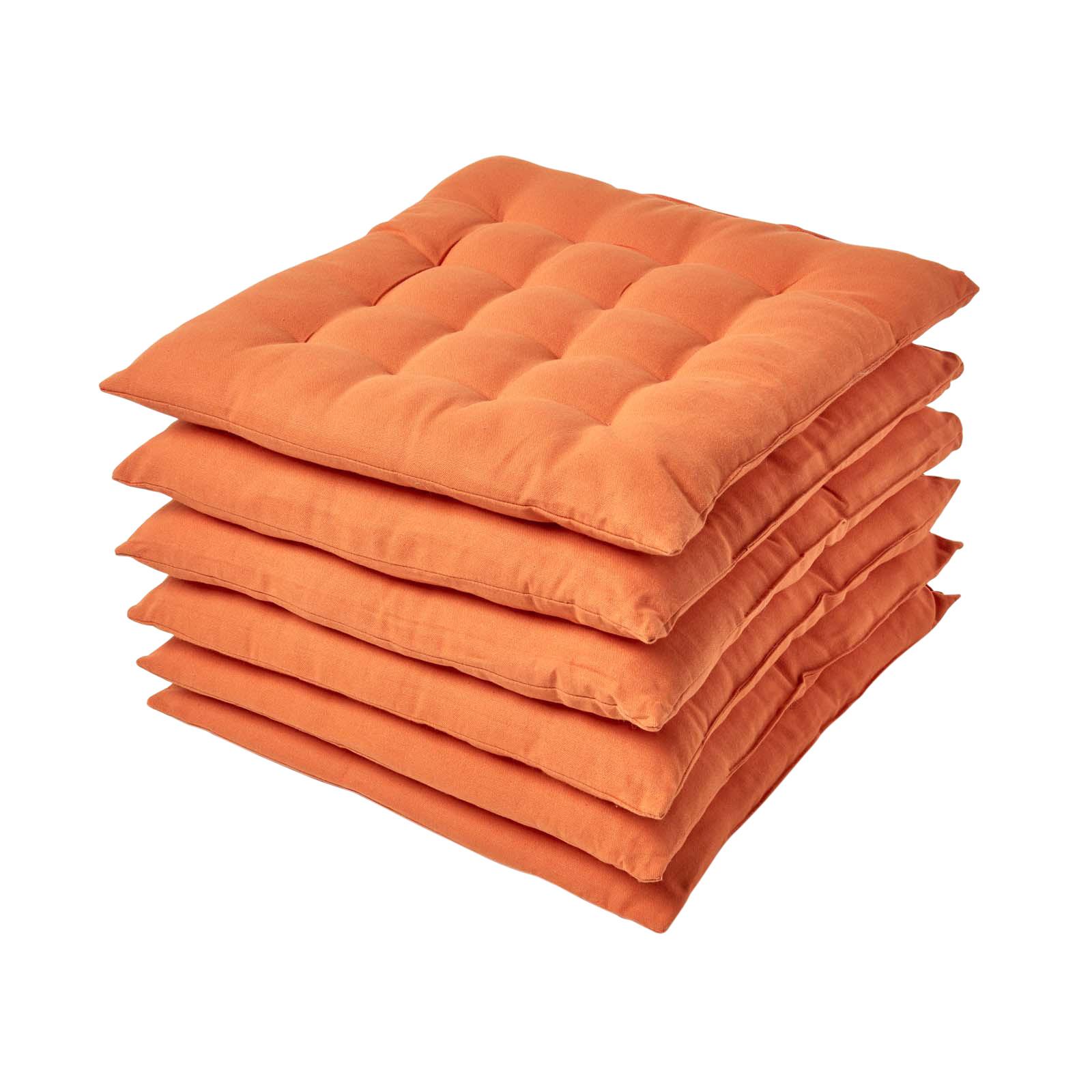 STUHLKISSEN 6er-Set terracotta 40/40/6,5 cm - Terracotta, Textil (40/40/6.5cm) - Homescapes