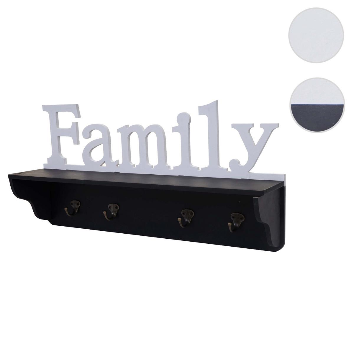 WANDGARDEROBE FAMILY Schwarz, Reinweiß - Schwarz/Weiß, Holz (60/30/13cm) - MCW