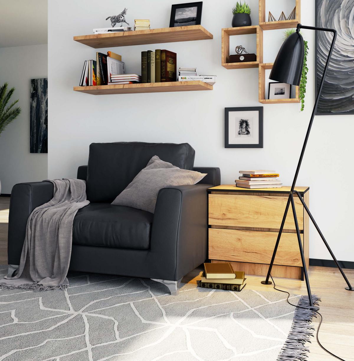 KOMMODE Eiche Craft 55/60/40 - Eiche San Remo, Holzwerkstoff (60/55/40cm) - RAUMHIRSCH FURNITURE