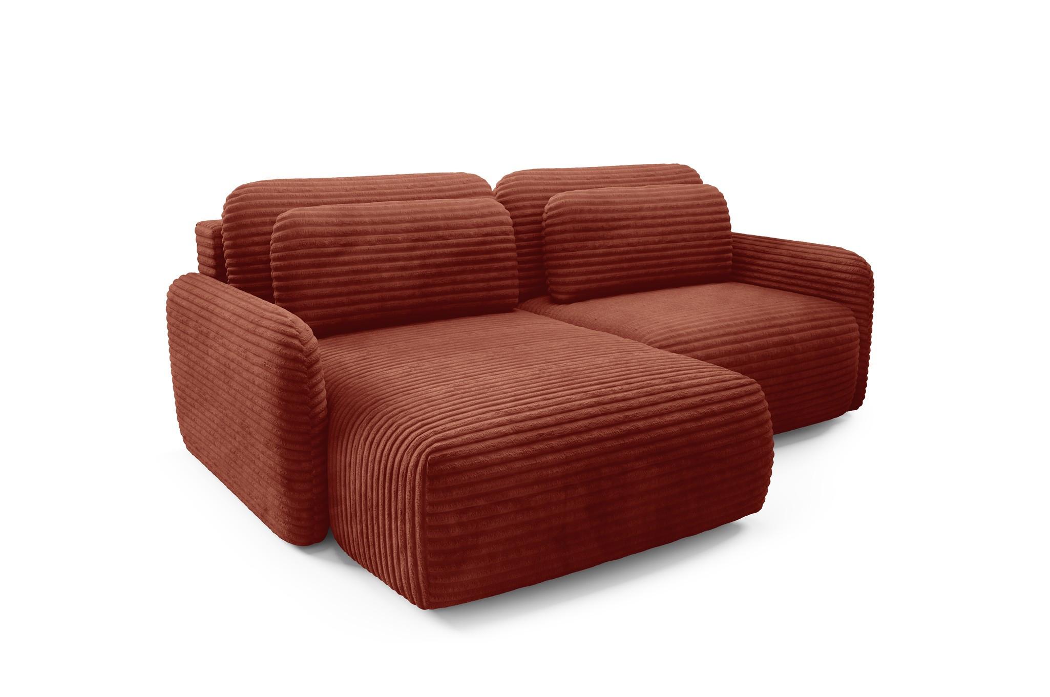 ECKSOFA Simone Mit Schlaffunktion - Rotbraun, Holzwerkstoff/Textil (240/165cm) - Fun Möbel