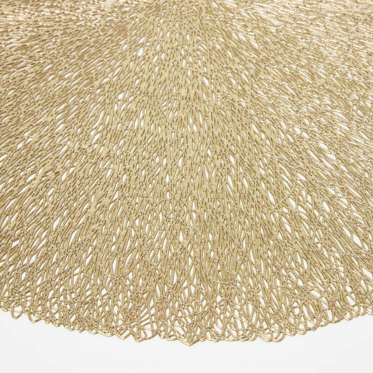 TISCHSET rund im 4er-Set, gold, 38 cm - Goldfarben, Kunststoff (38/38cm) - Homescapes