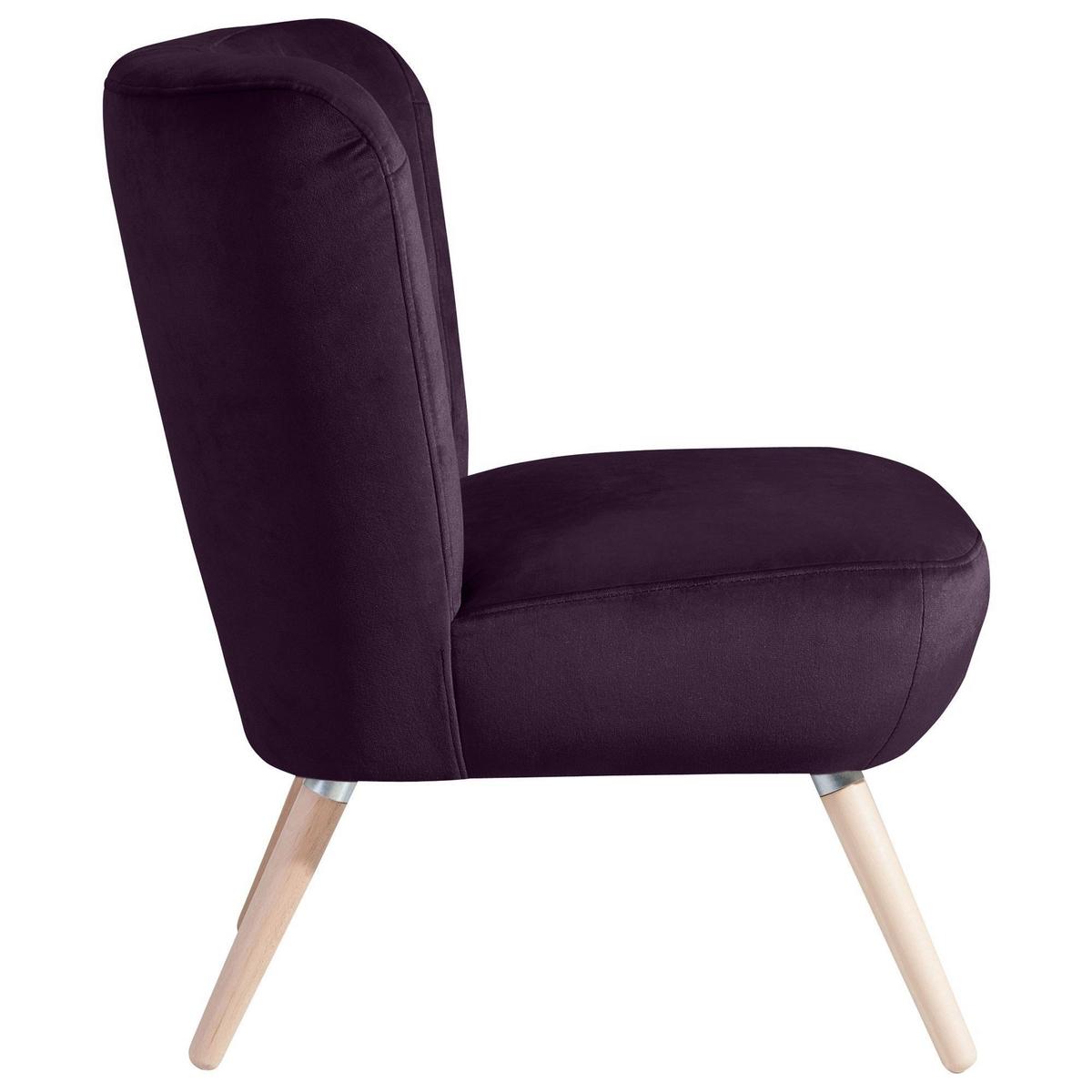 SESSEL Kassi Bezug Samtvelours Buche natur / purple - Lila, Kunststoff (69/80/68cm) - 58aufmkessel