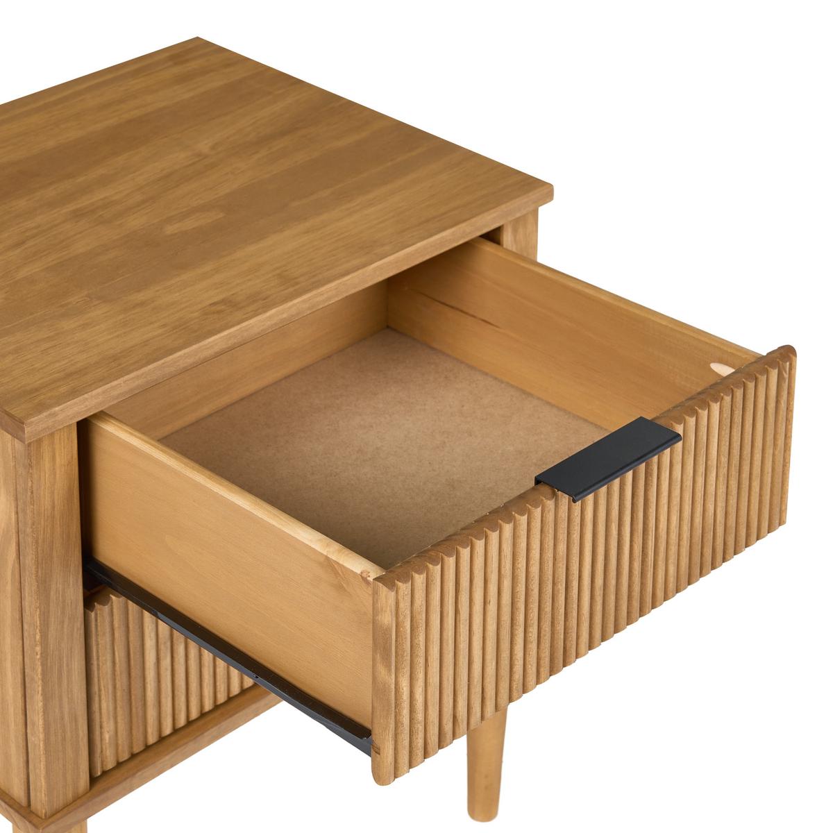NACHTTISCH mit 2 Schubladen Kiefernholz Hellbraun Tauriac - Hellbraun/Braun, Holz - Beliani
