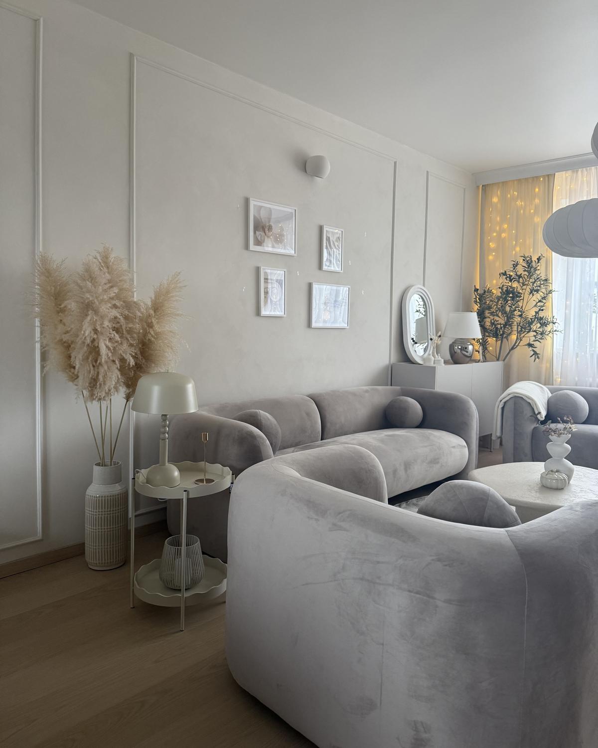5-SITZER-SOFA SET Samtstoff taupe Leiren - Beige, Textil (83/83/224cm) - Beliani