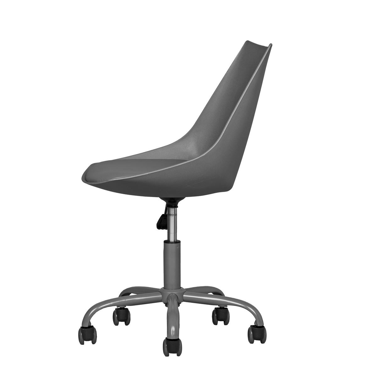 DREHSTUHL Lederlook grau - Grau, Kunststoff/Metall (38/85/39cm) - Urban Meuble