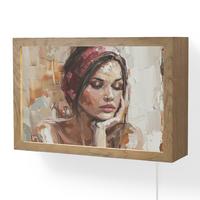 WANDLEUCHTE Frau - Lackierung - Porträt - Modern 30x20 cm - Braun, Holzwerkstoff (30/20/8cm) - OnlyWow