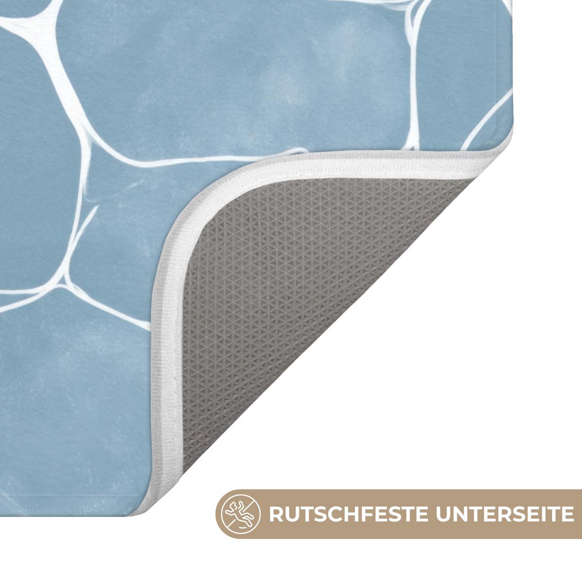 WC-VORLEGER Organisch - Muster - Blau Toilettenvorleger 55x60 cm - Hellblau, Textil (55/1cm) - OnlyWow